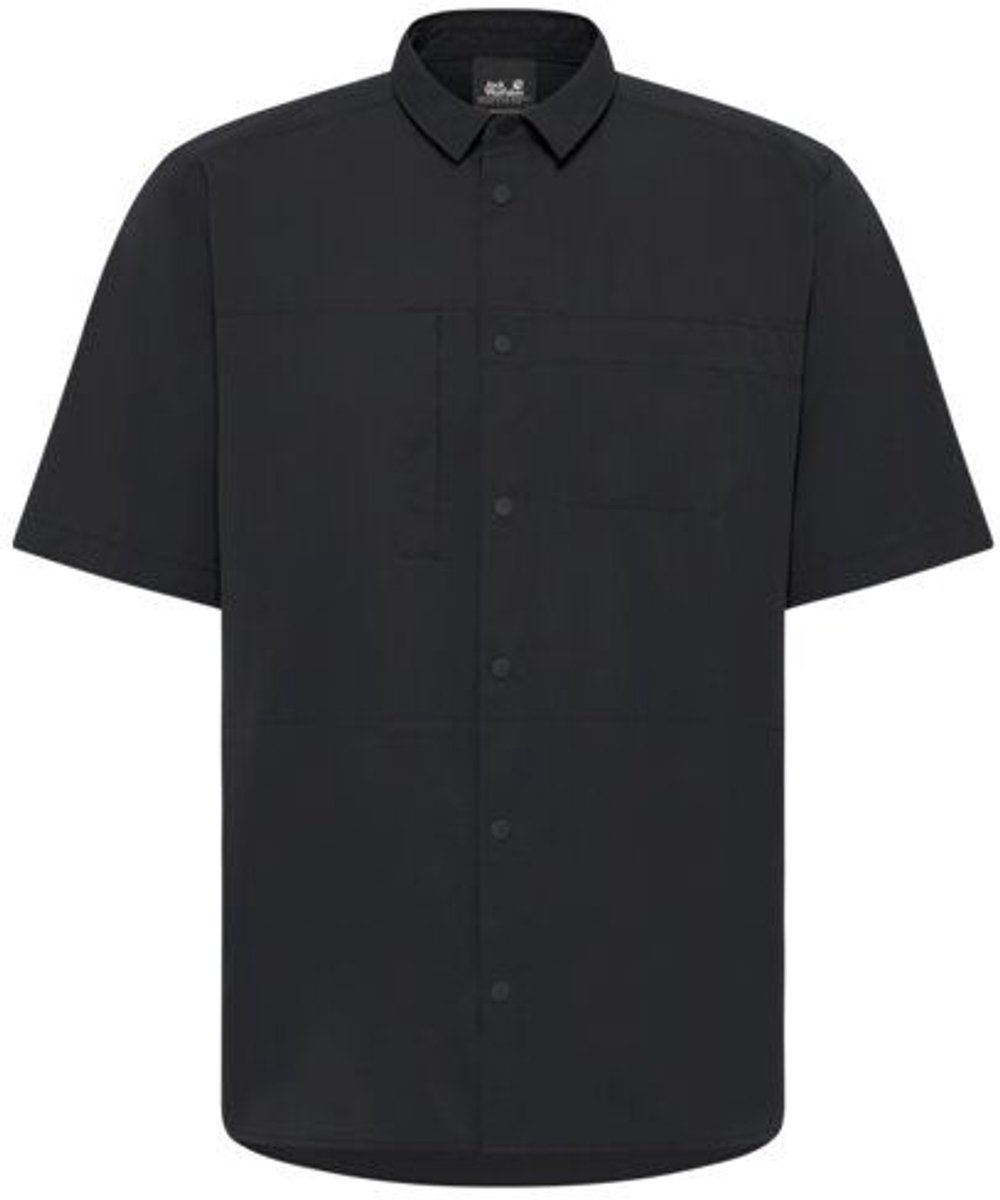 Jack Wolfskin Sierra Canyon SS Shirt M – Outdoor Kleding Fleeces en Truien Overhemd korte mouw Zwart
