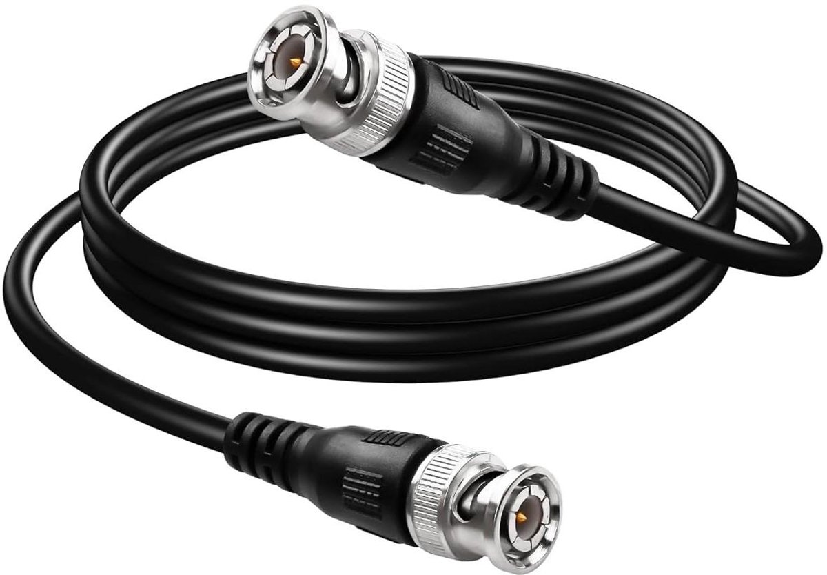 BNC Coaxiale Kabel - Verlengkabel Videokabel - Bewakingssignaal Overdracht - Ultra Low Loss - 2 Meter - Zwart
