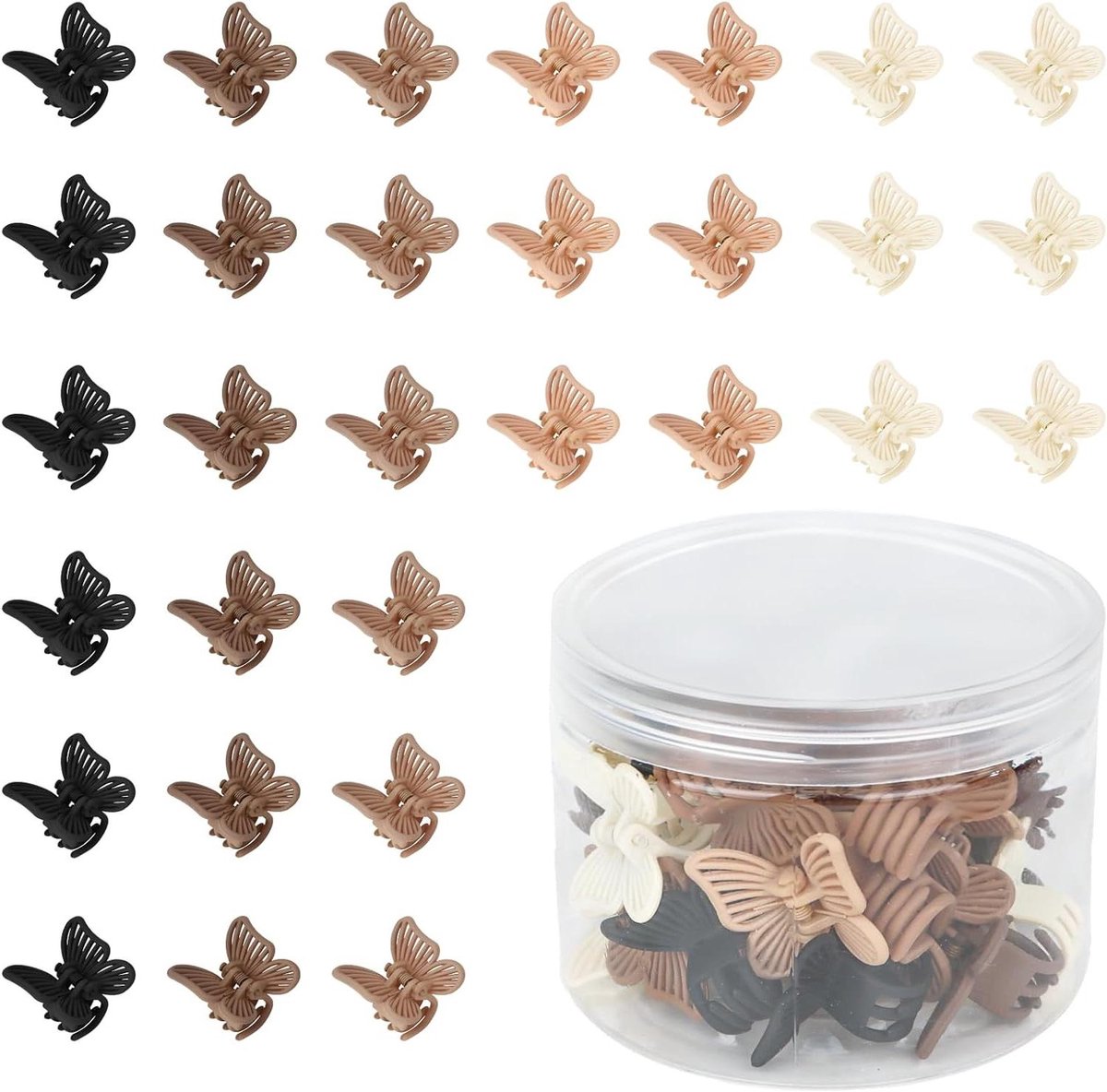 Vlinder Haar Clips - Kleine Haarspeldjes - Haar Stijlen - Leuk Ontwerp - 30 Stuks - Naturel