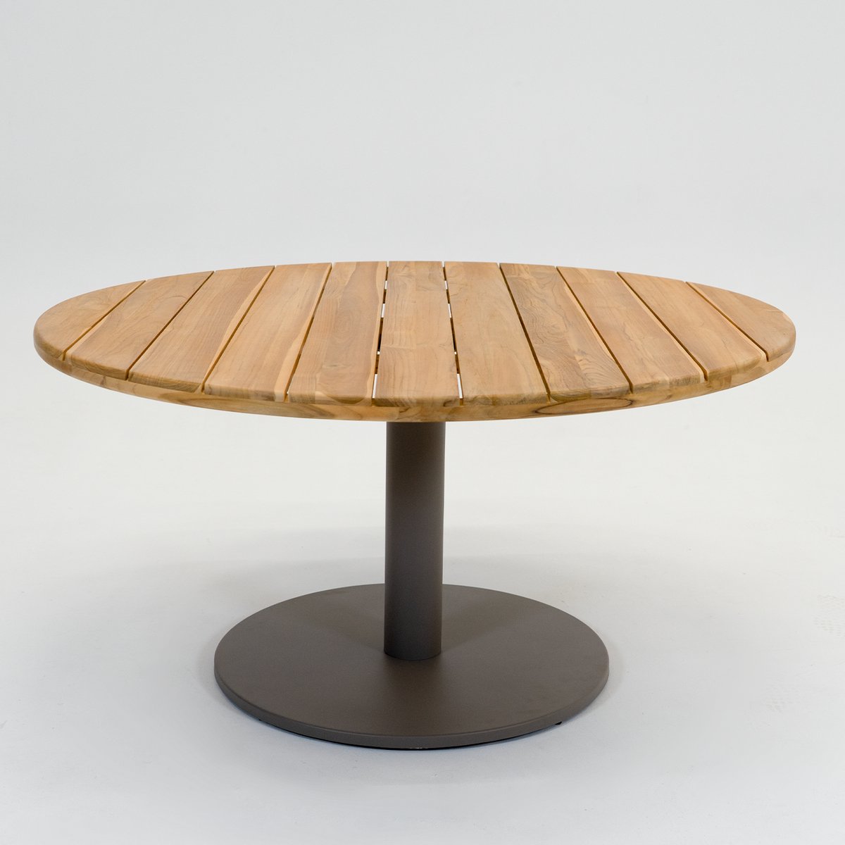 Vita - Mango Low dining Tuintafel - 140 cm diameter - teak look - Beige - Rond