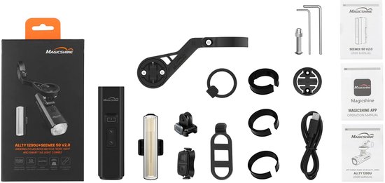 Allty 1200U + Seemee50 combo Bike light Front and rear — afbeelding 4