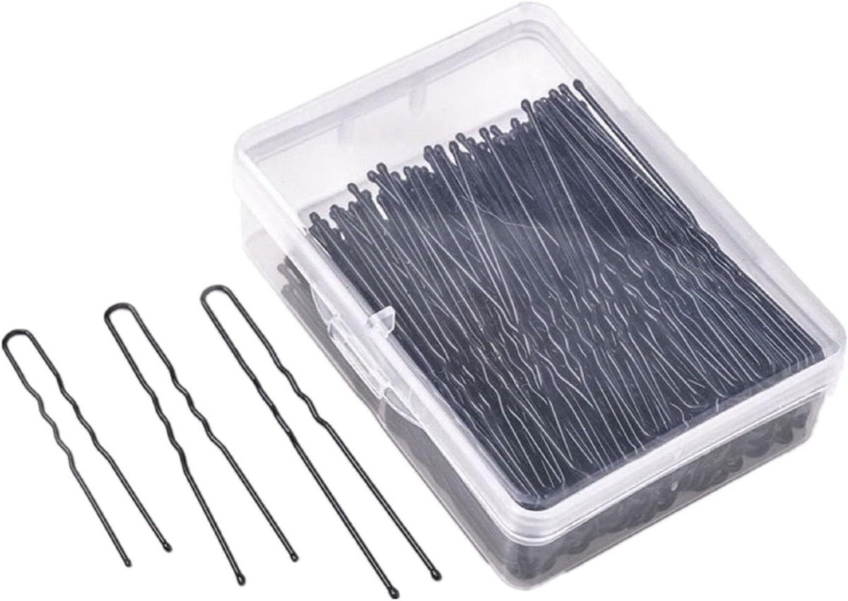 Haarspelden U-Vorm - Knot Pinnen - Haar Stijlen - Wavy Grip Design - 5 cm 300 Stuks - Zwart