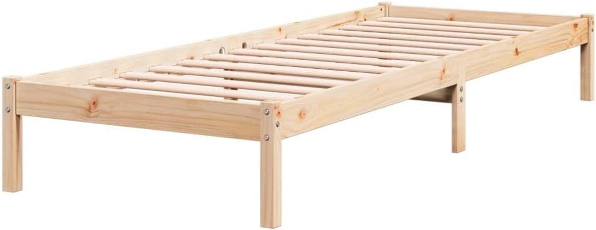 Bedframe Grenenhout - Houten bed ombouw - Comfortabel slapen - Extra lang formaat - 90x210 cm - Naturel