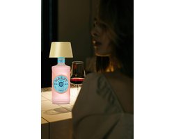 Flessenlamp – 1 Stuk – 25 uur Brandduur – 4000mAh – Draadloos – Tafellamp – Oplaadbare Tafellamp – Tafellamp Oplaadbaar – Tafellampje Binnen – Goud – MULIN