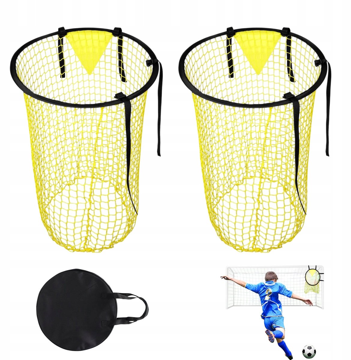2 stuks Voetbal Schietdoel - Trainingsdoel - Opvouwbaar - 45x60cm - Schokbestendig Nylon - Nauwkeurigheidstraining - Voor Thuis & Veld