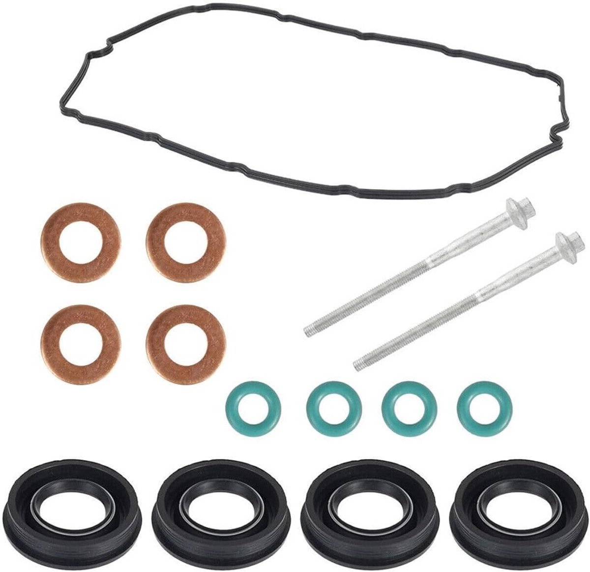 Complete set van brandstofinjector afdichtingen en O-ringen voor Transit MK7 2.2 2.4 3.2 TDCI 2006+ - 15 stuks, duurzame kwaliteit en perfecte pasvorm