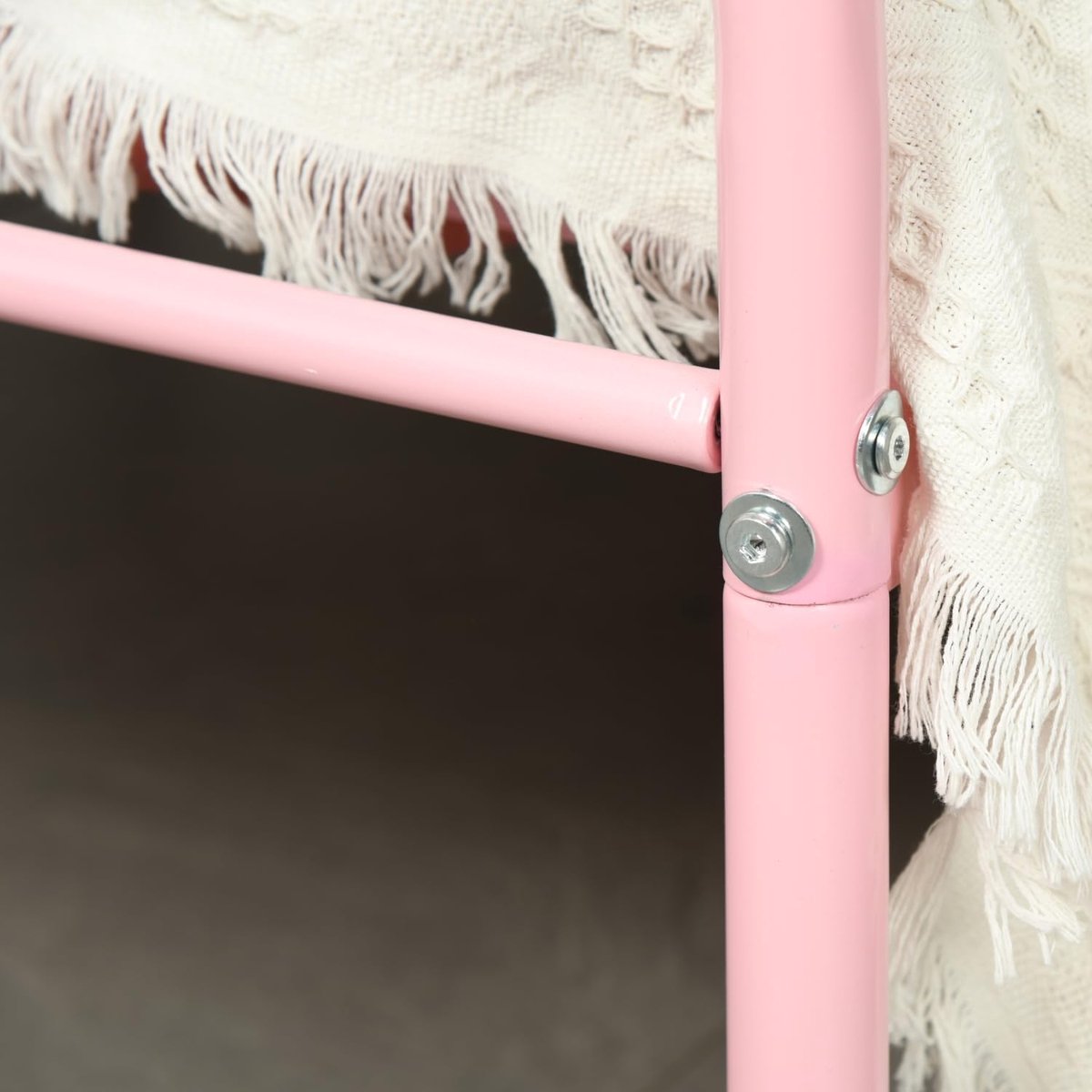 FurnitureR Metalen Bedframe 90x190 cm – Single Kinderbed & Junior Bed – Stevig Stalen Bed met Lattenbodem en Hoofdbord – Onderbed Opbergruimte 32 cm – Modern Design – Roze – 197x91,5x81 cm – Max 100 kg draagvermogen
