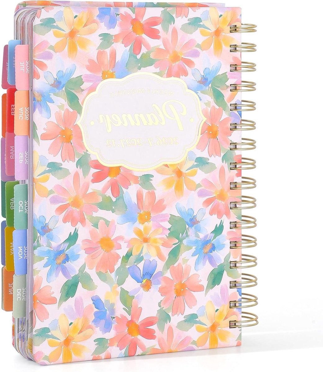 Jaar Planner - Agenda - Planning Maken - 18 Maanden - 5.58" x 6.3" - Kleurrijk