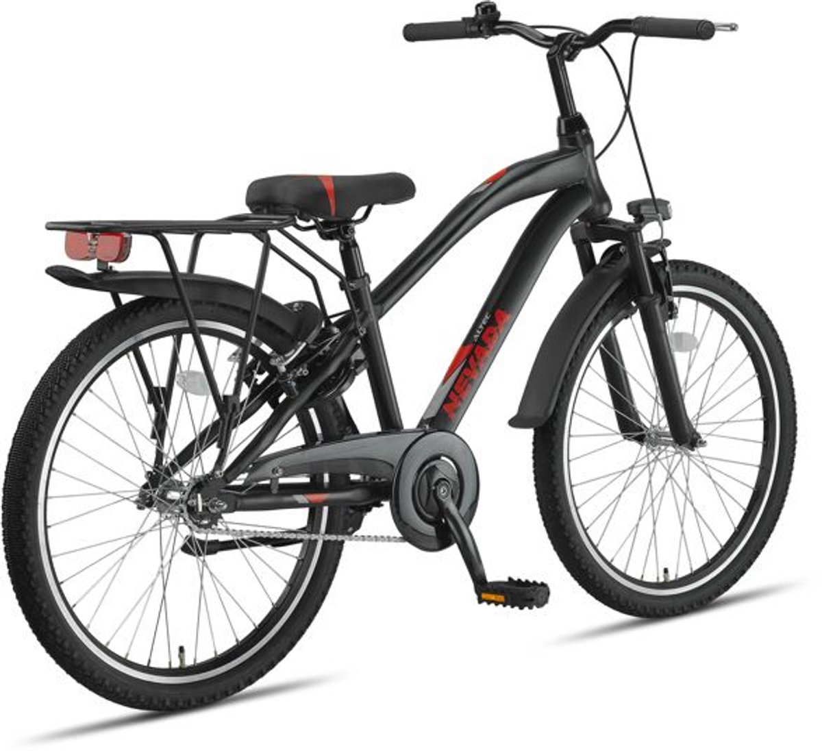 Altec Nevada - Jongensfiets 24 Inch - Kinderfiets voor 8 tot 12 Jaar - 130-145 cm - V-Brake + Terugtraprem - Zwart