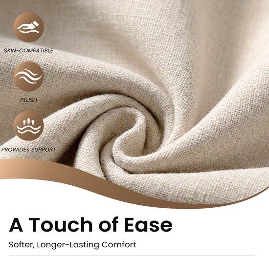 COLAMY Chaises de salle à manger en bois, lot de 2, chaises de cuisine modernes revêtues de tissu, style campagnard avec repose-pieds, beige