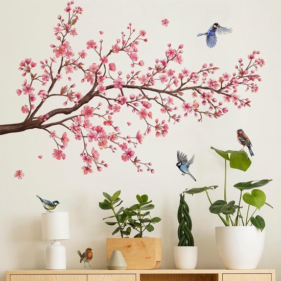2 Stuks - Muursticker - Raamstickers - PVC - 60*30cm - Bloemenserie - Herbruikbaar - Muurstickers kinderkamer - Kleurrijke Muur Sticker - Wanddecoratie - Decoratieve stickers - Herplaatsbaar - Voor woonkamer babykamers slaapkamer toilet decoratie