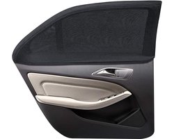 Auto Raam Zonneschermen Set (4 stuks: 2 voor + 2 achter) – Verduisterend & Anti-Muggen Gaas voor Personenauto's, Ventilerend & Eenvoudig te Bevestigen