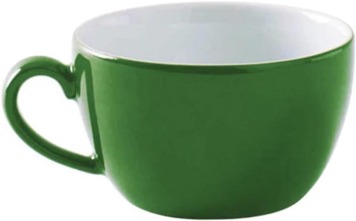 Cappuccino Kopje - Koffiekopje Mok - Genieten van Koffie - Hard Porselein - 025 l - Smaragd Groen
