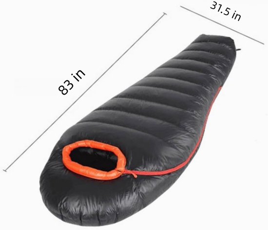 Donzen Slaapzak - Kampeerslaapzak Thermische Slaapzak - Buiten Kamperen - Waterdicht Winddicht - 1800 Gram - Zwart — afbeelding 3