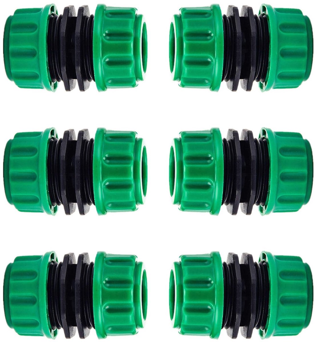 Dailygoods- Slangverbinder - 6 Stuks - Tuinslang Reparatie Connector - Verlenging - Snelle Aansluiting - Duurzaam Plastic - 1/2'' Geschikt - Slangconnector
