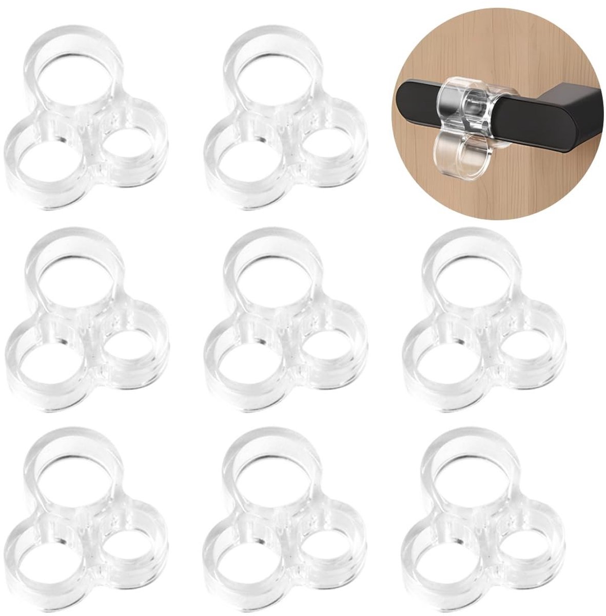 Dailygoods- Deurstopper 8 Stuks - Krasbescherming - Deurbuffer - Deurstoppers voor Binnen - Zelfklevend - Geschikt voor 15-21 mm Deurgrepen - Eenvoudige Installatie - Deurknopbescherming