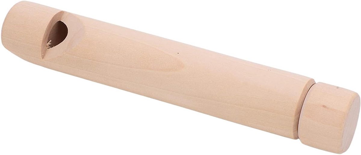 Houten Schuiffluit - Trekfluit - Muzikale Ontwikkeling - Variabele Klank - 17 cm - Natuurlijk Hout