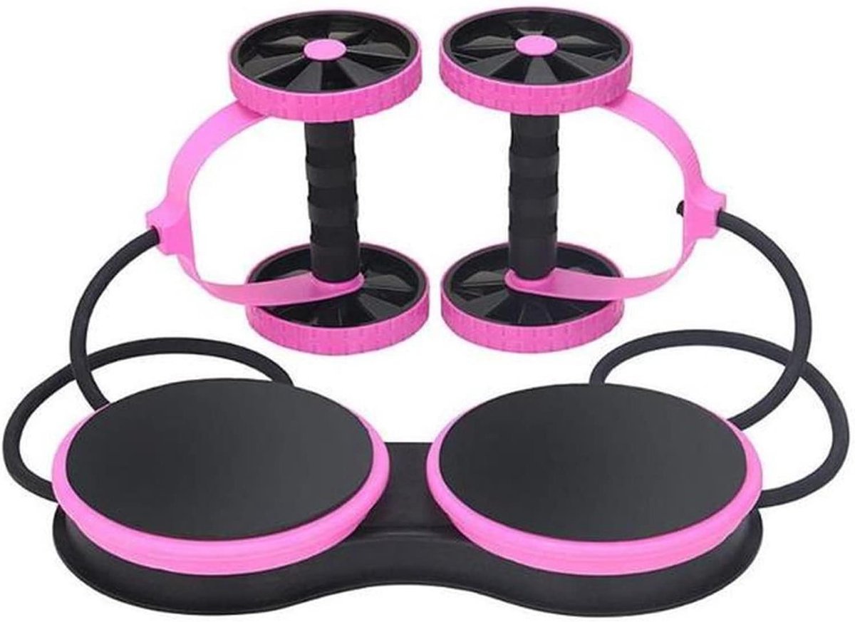 Buikspierroller - Buikwiel - Kracht Training - Stabiele Beweging - 1000 Gram - Roze
