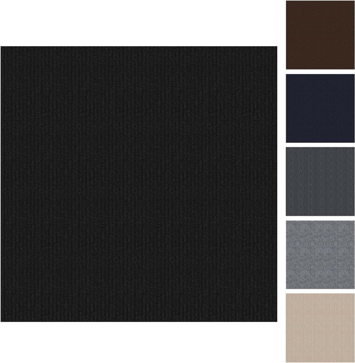 QUOVO® Tapijttegels - Tapijttegels 50x50 cm - Tapijttegels Zelfklevend - Zwart - 31cm x 31cm x 1cm