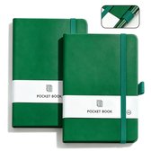 Lot de 2 mini-carnets — Format A6 (9,5 cm x 14,5 cm) — Compact et portable — Format de poche — Carnets en cuir synthétique — Avec porte-stylo — Cuir PU — Idéal pour les notes, les listes de courses, les rapports de travail et plus encore