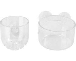 Visvoer Cup - Voederhouder Aquarium - Vissen Voeren - Afneembaar Ontwerp - 2 Stuks - Transparant