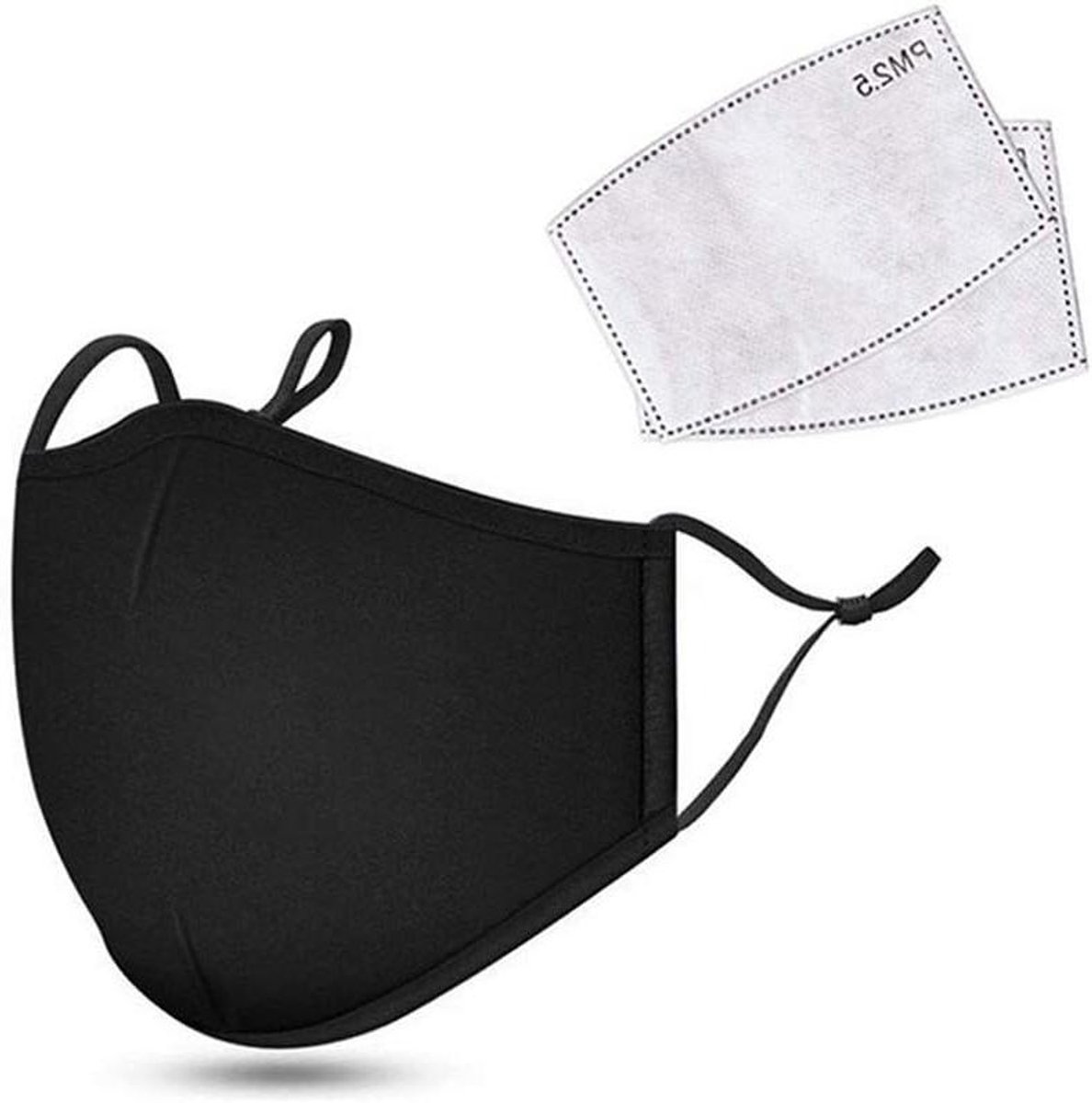 Gezichtsmasker - Beschermend masker - Fietsen buiten - Ademend materiaal - One size - Zwart