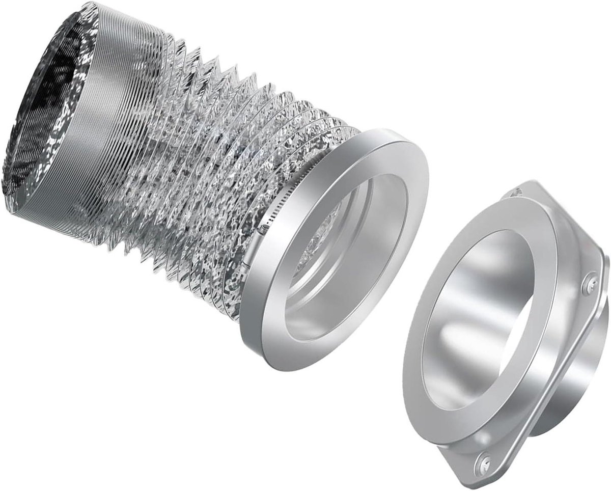 Drogerventilatie Connector Drogerkanaal Set Wasruimte Optimalisatie Magnetische Bevestiging 079 m Lengte Grijs