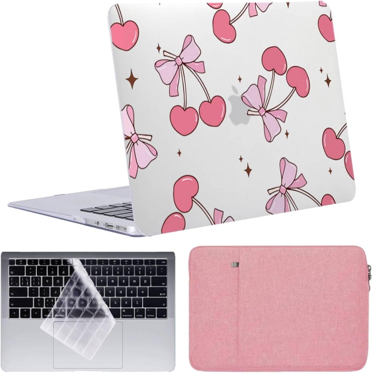 Laptop Beschermhoes - Hardcase Laptop - Veilige Opslag - Tweedelig Ontwerp - 14 inch - Roze Kersen