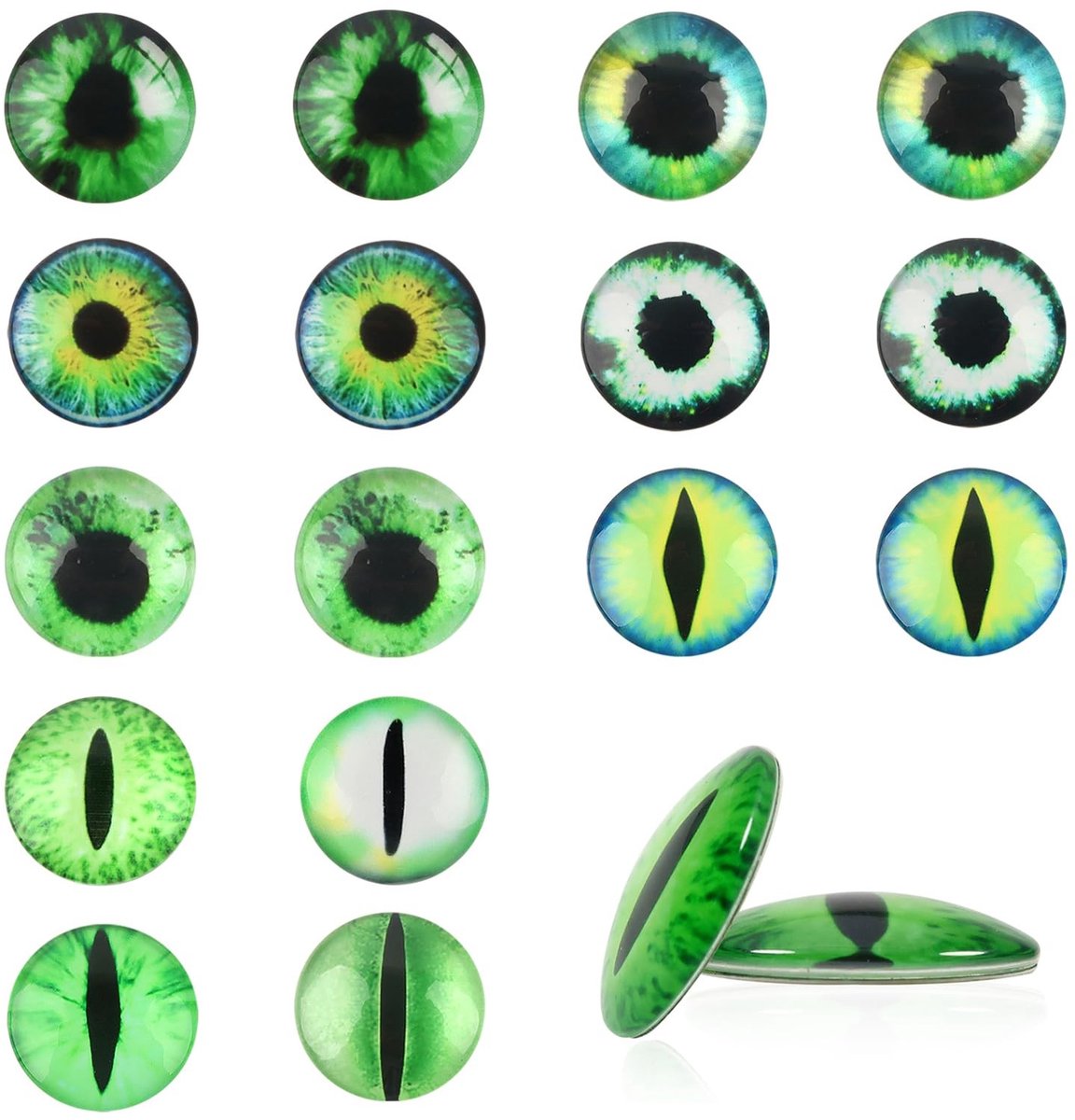 Dailygoods- Glazen Ogen 20mm Groen - 20 Stuks - Veiligheidsogen - Handgemaakte DIY Projecten - Duurzaam Glas - Duidelijke Patronen - Poppenogen