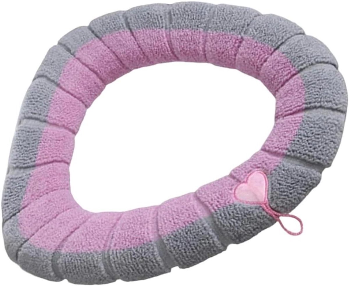 Toiletbril Hoes - Warme WC Kussen - Badkamer Comfort - Pillingwerende Technologie - 42x32 cm - Roze