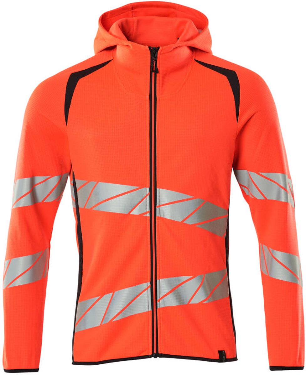 Mascot Accelerate Safe Capuchontrui met rits 19284-781 - hi-vis rood/donkermarine - XS