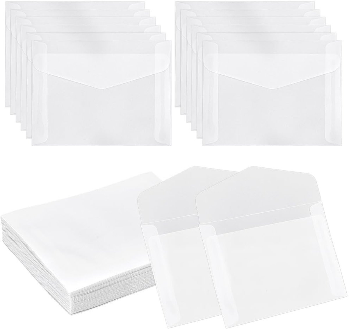 Dailygoods- Enveloppen 50 stuks - Perkamentpapier - Bruiloft/Verjaardagskaarten - 10 x 13 cm - Persoonlijk/Zakelijk - Veelzijdig inzetbaar - Uitnodigingsenveloppen