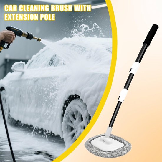 Car Wash Brush, 15 Degree Curved Truck Washing Brush - Telescopic Scrubber Mop for Exterior Roof Windshield Boat Vehicle Floor Window Truck Cleaning — afbeelding 3