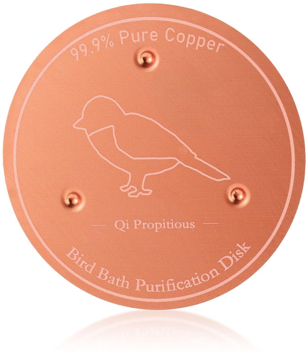 Dailygoods- Vogelbadschijf 10cm - Koper - Vogelbadreiniger - Vogelbad buiten - Vogelbad op standaard - Gezond drinkwater voor vogels
