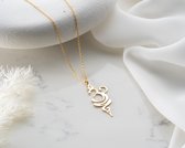 Breathe Ketting Spirituele Yoga Breathe Ketting | 925 Sterling Zilver | Goud_45 cm Ketting | Minnaar ketting Vreedzaam symbool