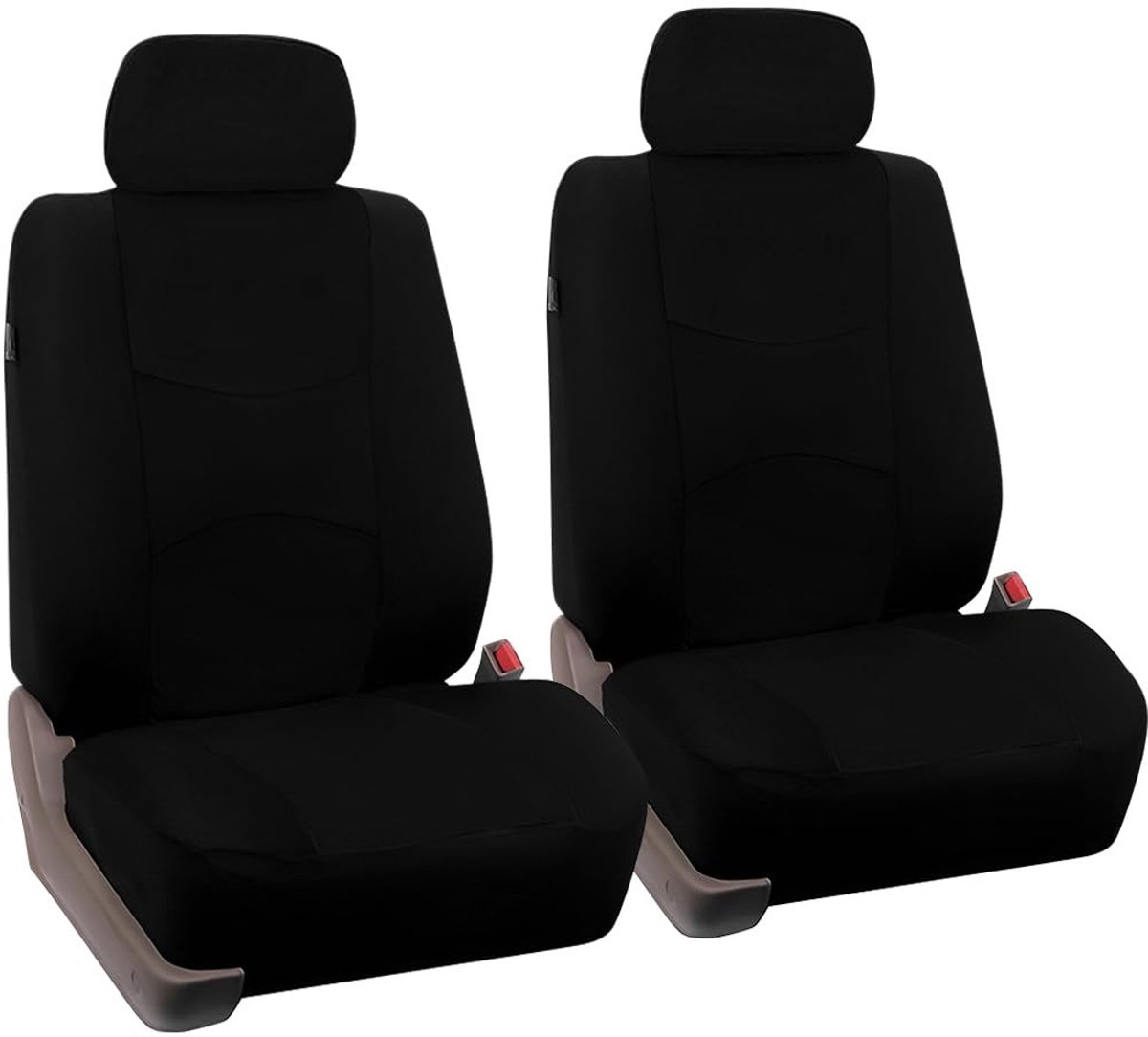 Dailygoods- Stoelbeschermer Universeel - Autostoelhoes Set - Achterbankhoezen - Hoofdsteunbekleding - Zwart/Grijs - Polyester met Spons