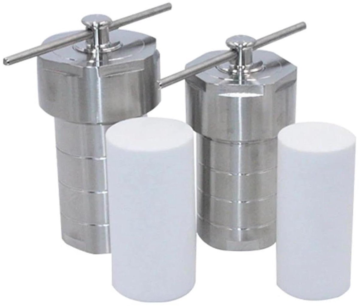 Reactor Ketelvat - Synthese Reactor - Experimenteel Gebruik - PTFE Gevoerd Vat - 100ml - Zilverkleurig
