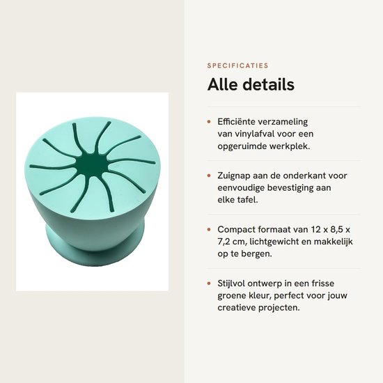 Solidchoice- Wieden met zuignap - Vinylafvalverzamelaar - Siliconen - Lichtgewicht - 6,4 x 5 cm - Bloemblaadjevormige opening van Solidchoice — afbeelding 2