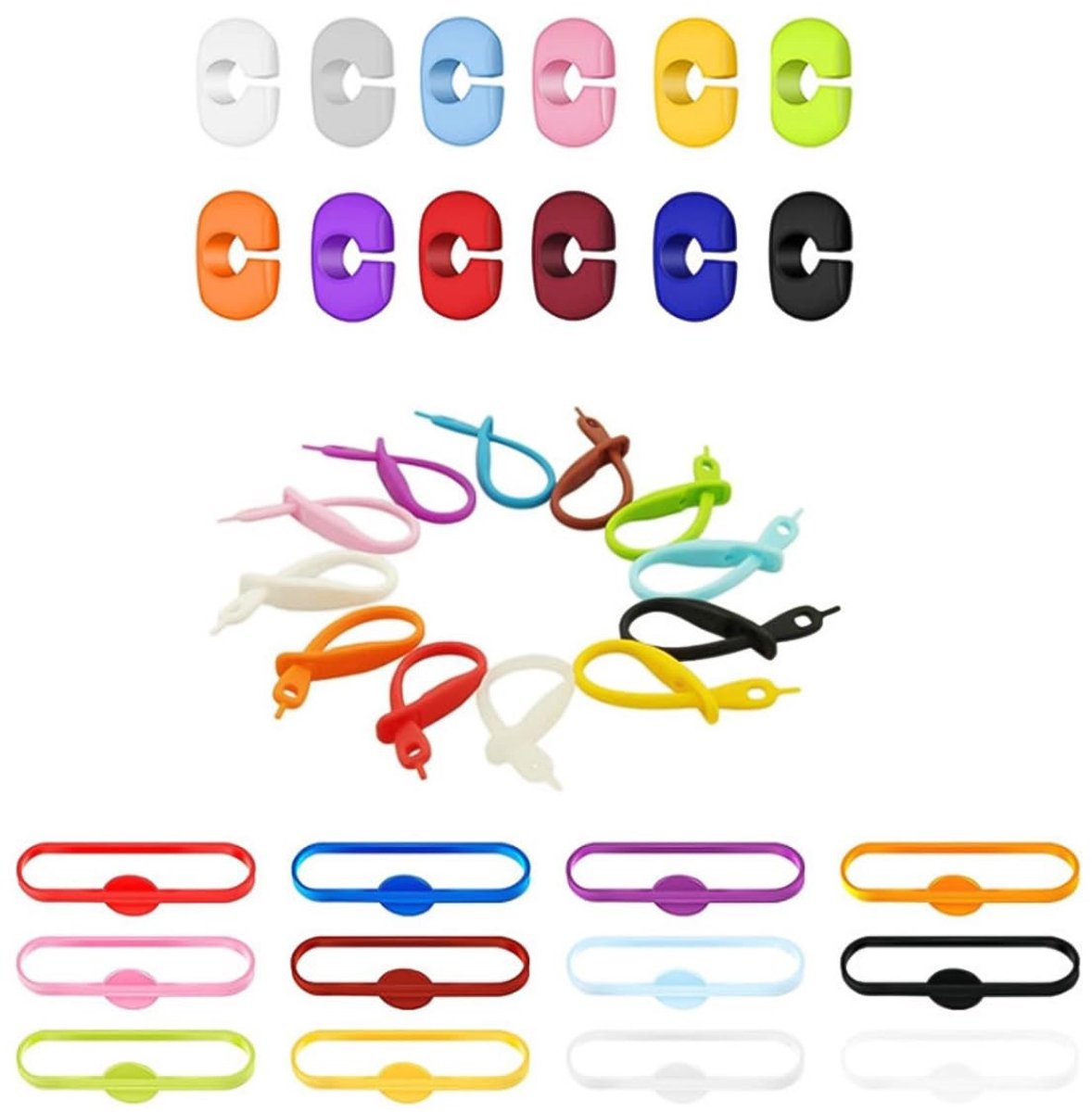 Dailygoods- Glasmarker Siliconen - Glasmarkeerders - Wijnglas Identificatie - Kleurrijk - 36 Stuks - Praktisch en Beschermend - Bekeridentificatie