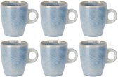 Siaki Koffiemok / theemok Faye - lichtblauw - set 6x - 220 ml - mokken - kerammiek - tas