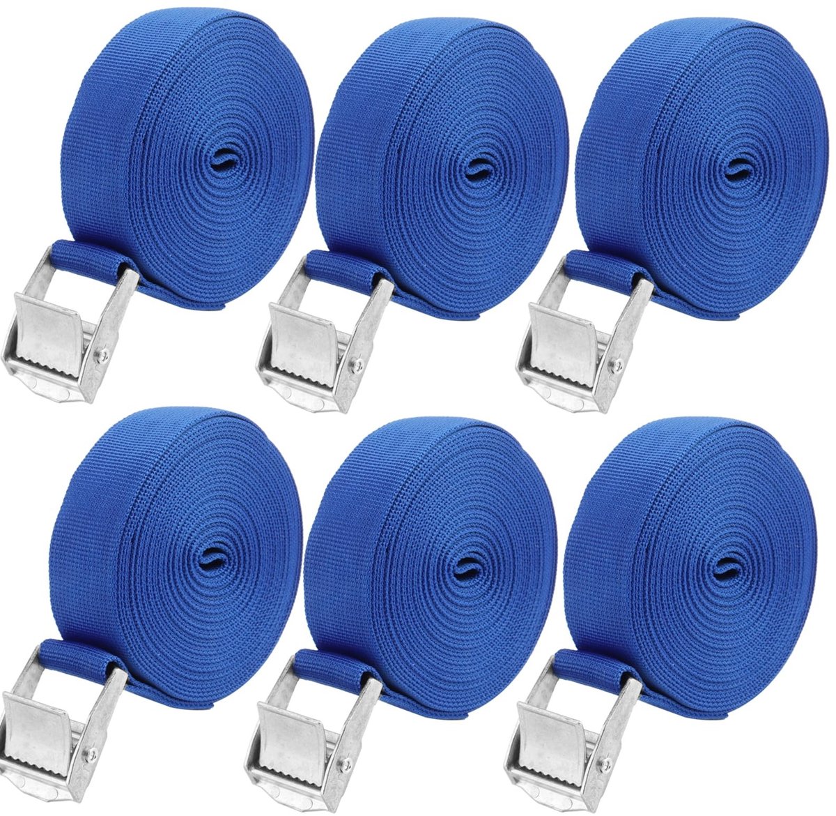 Dailygoods- Spanbanden 5 m x 25 mm - Verstelbare Sjorbanden - Heavy Duty - Hoge Sterkte - Polypropyleen - 250kg-500kg Werkdraagvermogen