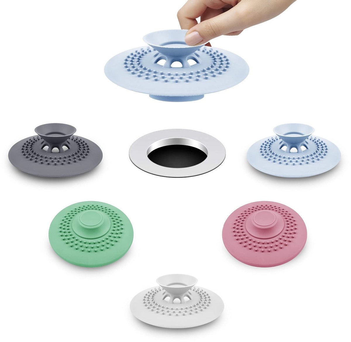 Dailygoods- Afvoerplug 2-in-1 - Afvoerstop - Korfplug - Doucheplug - Badstopper - Eenvoudig te reinigen - Afvoerstopper