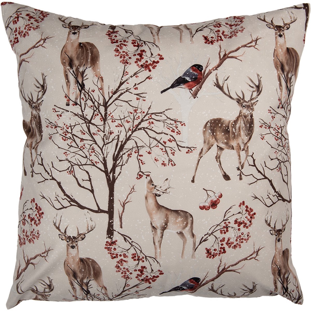 Clayre & Eef Sierkussen 45x45 cm Beige Polyester Hert