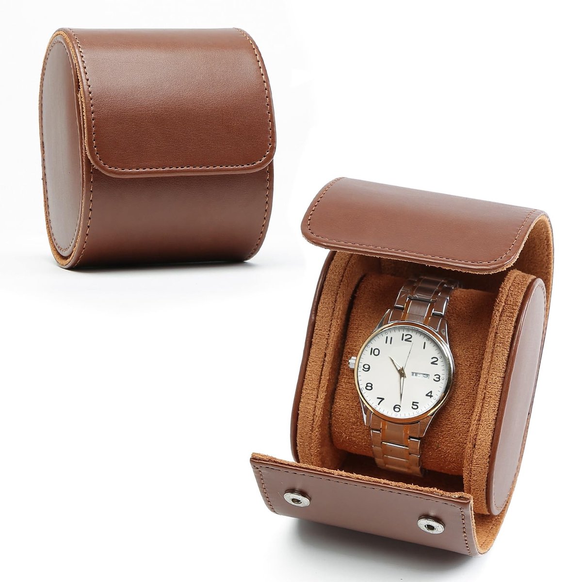 Dailygoods- Horloge Box Luxe - Horlogerol - PU Leer - Organizer - Reisopslag - Zacht Fluweel - Schokbestendig Kussen