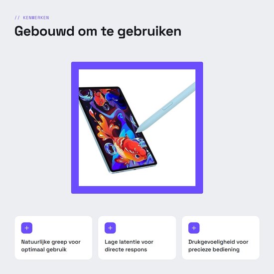 Dailygoods- Stylus Pen Vervanging - Geschikt voor Tablet S6 Lite 10.4in - Natuurlijke Greep - Drukgevoeligheid - Duurzaam Plastic - Voor S Pen Naald - Tekenpen — afbeelding 2