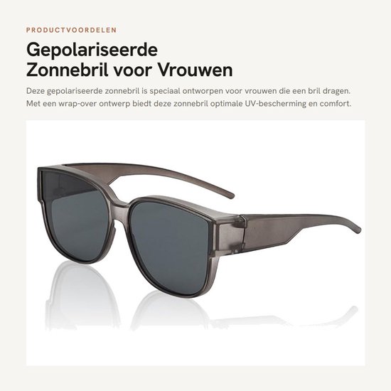 Zonnebril Gepolariseerd - Overzet Zonnebril Dames - UV-bescherming - Wrap Over Bril - Lichtgewicht - Comfortabel TR-frame - Overzetzonnebril — afbeelding 3