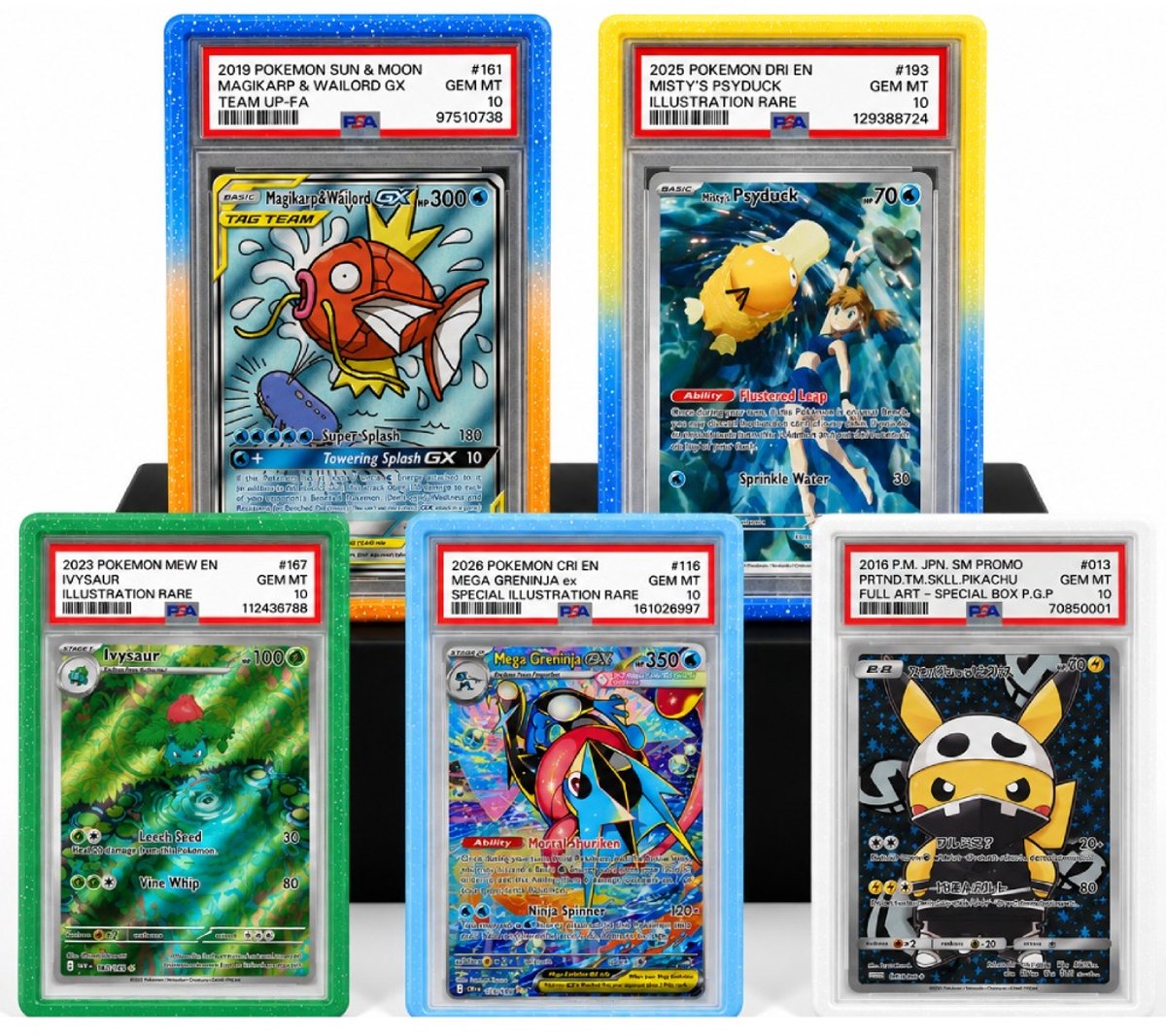 5 Stuks PSA Slab Guards - Slab Protector - TCG Beschermhoes Bumper - PSA Graded Kaarten - Gradient Bumpers - PSA Slab Guard - Slab Bumper - Geschikt voor Pokemon, One Piece, Lorcana, Yu-Gi-Oh!, Trading Cards