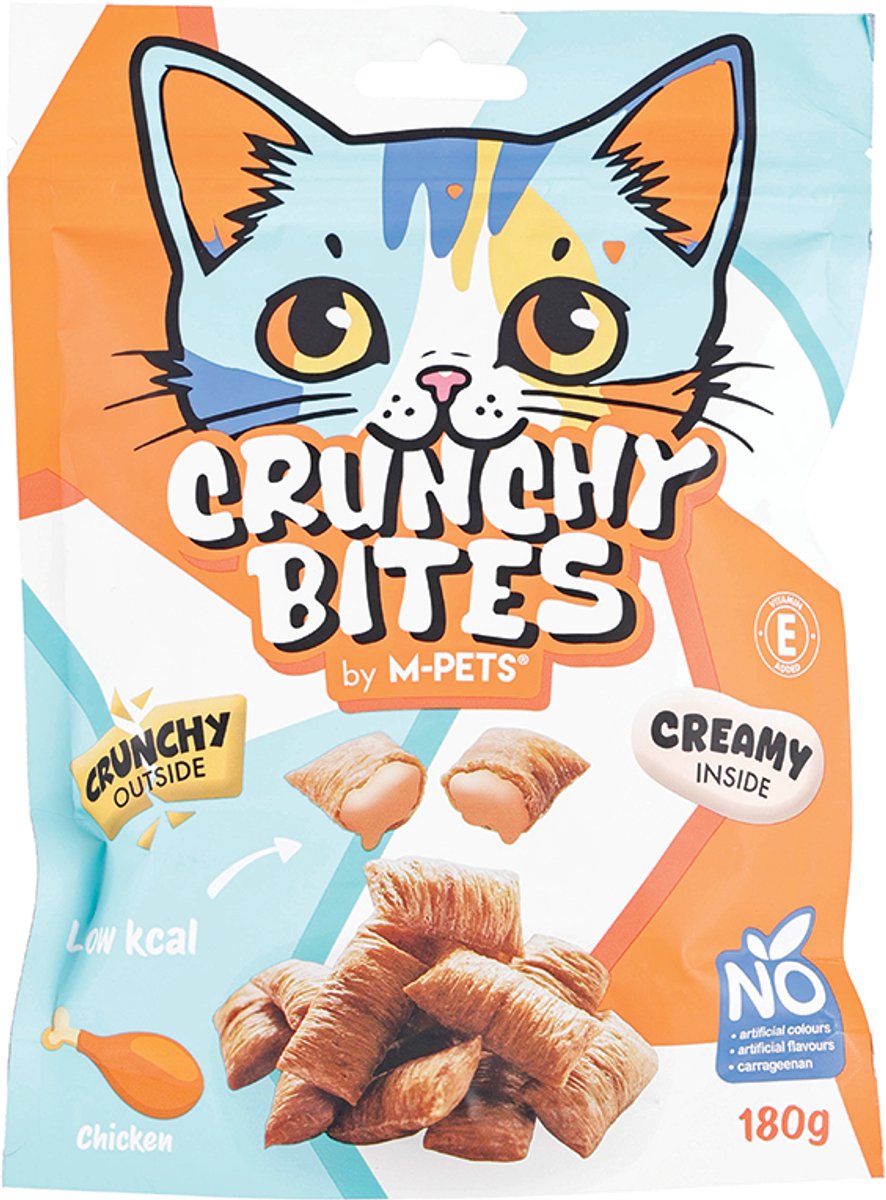 M-PETS CRUNCHY BITES kat snack kip - 60 g - per 12