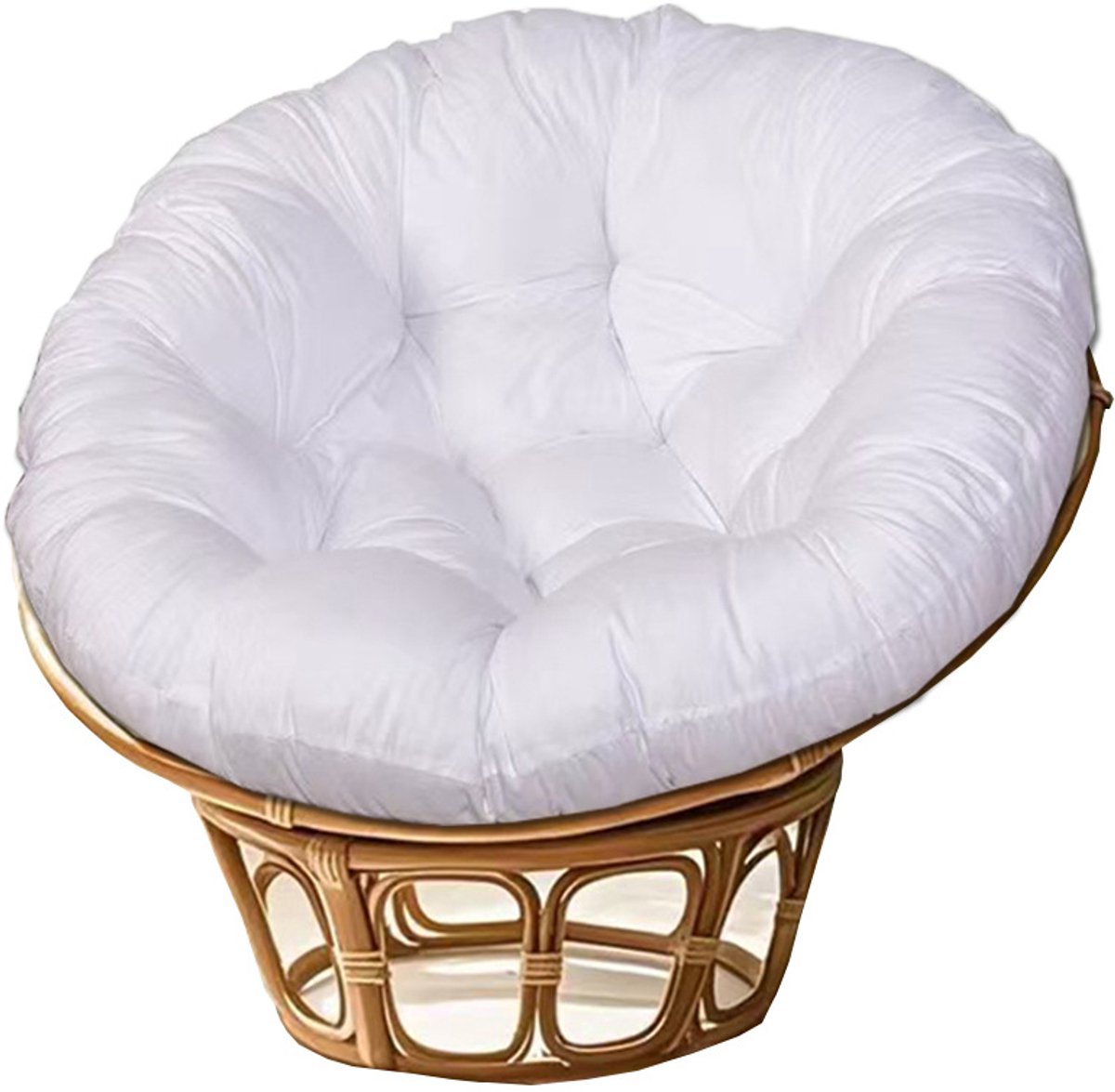 Wit Zitkussen - rond - 40x40cm - geschikt voor hangmanden/schommels/radarstoelen - rugleuning