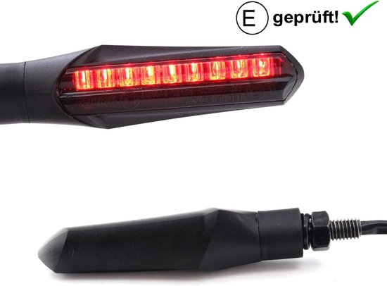 Led Knipperlichten - Remlichten Set - Motor Verlichting - E-keurmerk Legaal - 2 Stuks - Zwart — afbeelding 5